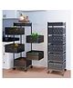 JD FRESH 6-Tier Metal Rotating Kitchen Trolley for Spice Rack and Vegetable & Fruit Storage for Home - Black