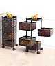 JD FRESH 4 Tier Kitchen Trolley With Wheels to Store Your Kitchen Accessories Items - Black