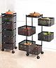 JD FRESH 5 Tier Kitchen Trolley With Wheels to Store Your Kitchen Accessories Items - Black
