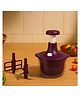 JD FRSH 1600ML Manual Hand Push Chopper for Onion, Vegetable and Fruits Cutter with 3 Blades Kitchen Use - Purple