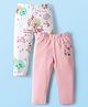 Babyoye Disney Interlock Knit Full Length Diaper Leggings With Winnie The Pooh Graphics Pack Of 2 - Pink & White