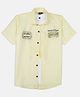 CAVIO Cotton Woven Half Sleeves Practice Makes Perfect Text Printed Shirt With Inner Tee - Lemon