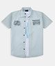 CAVIO Cotton Woven Half Sleeves Perfect Text Printed Shirt & Tee Set - Sky Blue