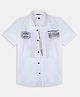 CAVIO Cotton Woven Half Sleeves Perfect Text Printed Shirt & Tee Set - White
