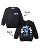 Doreme Terry Knit Full Sleeves Sweatshirt With Front & Back Skateboarding Print - Navy Blue