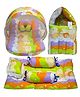 Fareto Combo of Baby Bed with Net Sleeping Bag 4 Pcs Bedding Set,Orange