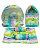 Fareto Combo of Baby Bed with Net Sleeping Bag 4 Pcs Bedding Set,Pista green