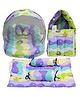 Fareto Combo of Baby Bed with Net Sleeping Bag 4 Pcs Bedding Set,Purple