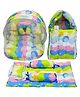 Fareto Combo of Baby Bed with Net Sleeping Bag 4 Pcs Bedding Set,Blue