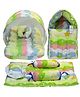 Fareto Combo of Baby Bed with Net Sleeping Bag 4 Pcs Bedding Set,Green