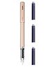 Scrikss Primeo Medium Nib Fountain Pen | 3 Cartridges Included | Stainless Steel Nib & ABS Body | Latte Pastel Brown| in Blister Pack