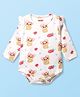 Babyhug 100% Cotton Interlock Knit Full Sleeves Onesie with Teddy & Floral Print - White