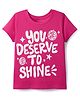 Kookie Kids Single Jersey Knit Half Sleeves T-Shirt with Text Print - Dark Pink