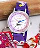 Fantasy World Floral & Baby Bunny Designed Analogue Watch - Purple