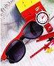 Fantasy World Space Theme Designed Analogue Watch With Rubiks Cube & Sunglasses - Red