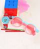 Fantasy World Numerical Designed Analogue Watch With Rubiks Cube & Sunglasses - Red