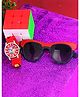 Fantasy World Cars Designed Analogue Watch With Sunglasses & Rubiks Cube - Red