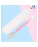 The Cheeky Kidzz Baby Double Head Bendable Silicone Food Spoon Fruit Scraping Self Feeding Stainless Steel Scraper Feeding Cutlery BPA Free (PINK)