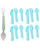 The Cheeky Kidzz Baby Double Head Silicone Spoon Bendable Steel Scraper With 12 Pieces Spoon Fork Knife Set For Babies BPA Free(MULTI-COLOURS)
