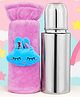 The Cheeky Kidzz Baby Stainless Steel Feeder Water Milk Juices Anti-Slip Feeding 240ml Bottle With Bottle Cover for Kids/Toddlers/Infants (PINK)