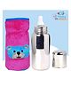 The Cheeky Kidzz Baby Stainless Steel Feeding 240ml Bottle Water Milk Juices Anti-Slip Feeder With Cute Double Color Bottle Cover (PINK)