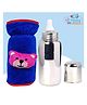 The Cheeky Kidzz Baby Stainless Steel Feeding 240ml Bottle Water Milk Juices Anti-Slip Feeder BPA Free With Cute Double Color Bottle Cover (DARK BLUE)