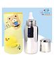 The Cheeky Kidzz Baby Stainless Steel Feeder Water Milk Anti-Slip Feeding 240ml Bottle With Printed Bottle Cover for Kids/Toddlers/Infants (YELLOW)