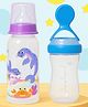 The Cheeky Kidzz Baby Soft Silicone Squeeze Spoon Feeding Bottle With Attractive Anti Colic Nipple Printed Feeding Bottle 250ml BPA Free (PURPLE)