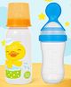 The Cheeky Kidzz Baby Soft Silicone Squeeze Spoon Feeding Bottle With Attractive Anti Colic Nipple Printed Feeding Bottle 250ml BPA Free (ORANGE)