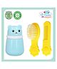 The Cheeky Kidzz Baby Skin Care Powder Talcum Puff Case Cum Container Box With Soft Bristles Hair Comb Brush For Babies First Shower Gift (ASSORTED)