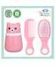 The Cheeky Kidzz Baby Skin Care Powder Talcum Puff Case Container Box With Soft Bristles Hair Solid Comb Brush For Babies First Shower Gift (PINK)