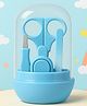 The Cheeky Kidzz Baby 4 In 1 Manicure and Pedicure Grooming Kit with Cute Transparent Case Included Baby Nail Clippers, Scissor, Nail File & Tweezer (BLUE)
