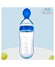 The Cheeky Kidzz Baby Silicone Squeeze Spoon Feeding Style Rice Cereal 90ml Bottle Feeder For Newborn Toddler Infant BPA Free (BLUE)