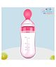 The Cheeky Kidzz Baby Silicone Squeeze Spoon Feeding Style Rice Cereal 90ml Bottle Feeder For Newborn Toddler Infant BPA Free (PINK)