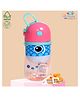 The Cheeky Kidzz Baby Premium Sipper Straw 600ml Horn Sippy Bottle Cute Attractive Print With Strap BPA Free Liquid Feeder for Kids (1-6 Years) Pink