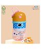 The Cheeky Kidzz Baby Premium Sipper Straw 600ml Horn Sippy Bottle Cute Attractive Print With Strap BPA Free Liquid Feeder Kids (1-6 Years) Orange