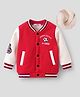 Mark & Mia Full Sleeves Bomber Jacket With Football Print - Red & White