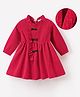 Mark & Mia Full Sleeves Solid Colour Frock With Frill Detailing - Red
