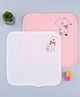 Babyoye Disney Interlock Knit Wash Cloths With Winnie the Pooh Graphics Pack of 2 L 28 x H 28 cm - Pink & White