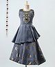 Enfance Sleeveless Floral Foil Printed & Sequins Embellished Dress - Grey