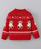 Mark & Mia Full Sleeves Pullover Sweater With Teddy Bear Design - Red