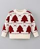 Mark & Mia Full Sleeves Pullover Sweater With Tree Design - Beige