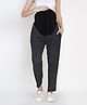 Mine4Nine Rayon Woven Striped Maternity Trouser - Black