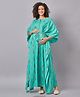 Mine4Nine Rayon Woven Half Batwing Sleeves Paisley Printed Maternity Kaftaan Dress With Nursing Access - Torquoise