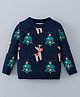 Mark & Mia Full Sleeves Pullover Sweater With Christmas Design - Navy Blue