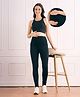 Bella Mama Cotton Elastane Knit Solid Coloured High Coverage Maternity Leggings - Black