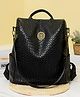 SYGA Women's New Woven Pattern Large Capacity Backpack(Black)