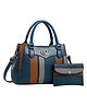 SYGA 2 Pcs Women's Stylish Contrast Color Handbag with Wallet | Medium Tote Bag with Shoulder Strap | Ideal for Daily Use & Gifting (Blue)