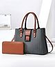 SYGA Pack of 2 Women's Handbag and Clutch Set, Shoulder Bag with Matching Wallet | Macaron-Inspired Stylish Daily Tote (Grey)