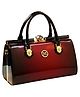SYGA Women's Elegant Patent Leather Handbag | Rhinestone Clip Shoulder & Messenger Bag | Luxury Glossy Finish Purse(Burgundy)